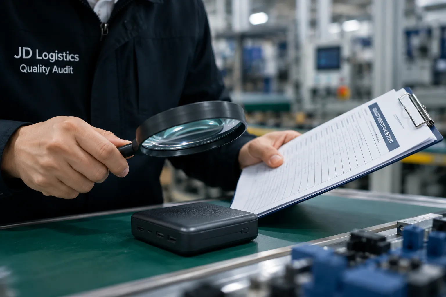 A detailed quality control inspection of e-commerce products by a professional auditor.