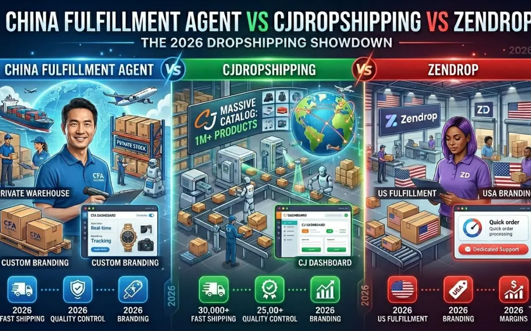 China Fulfillment Agent vs CJdropshipping vs Zendrop (2026)