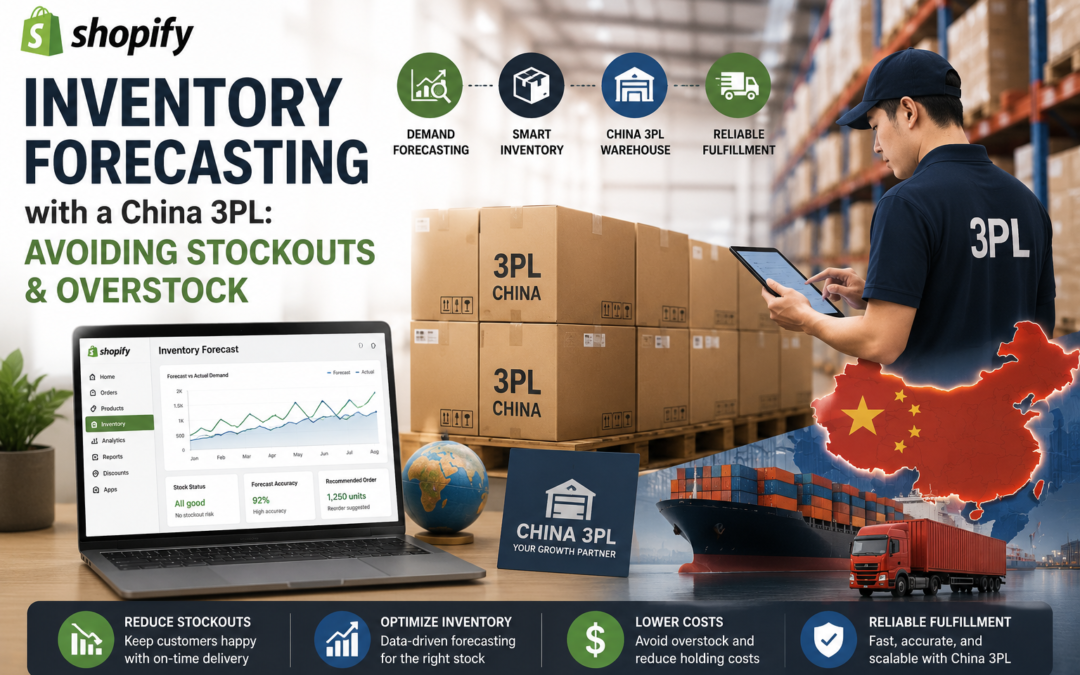 Shopify inventory forecasting dashboard with China 3PL analytics to prevent stockouts and overstock.