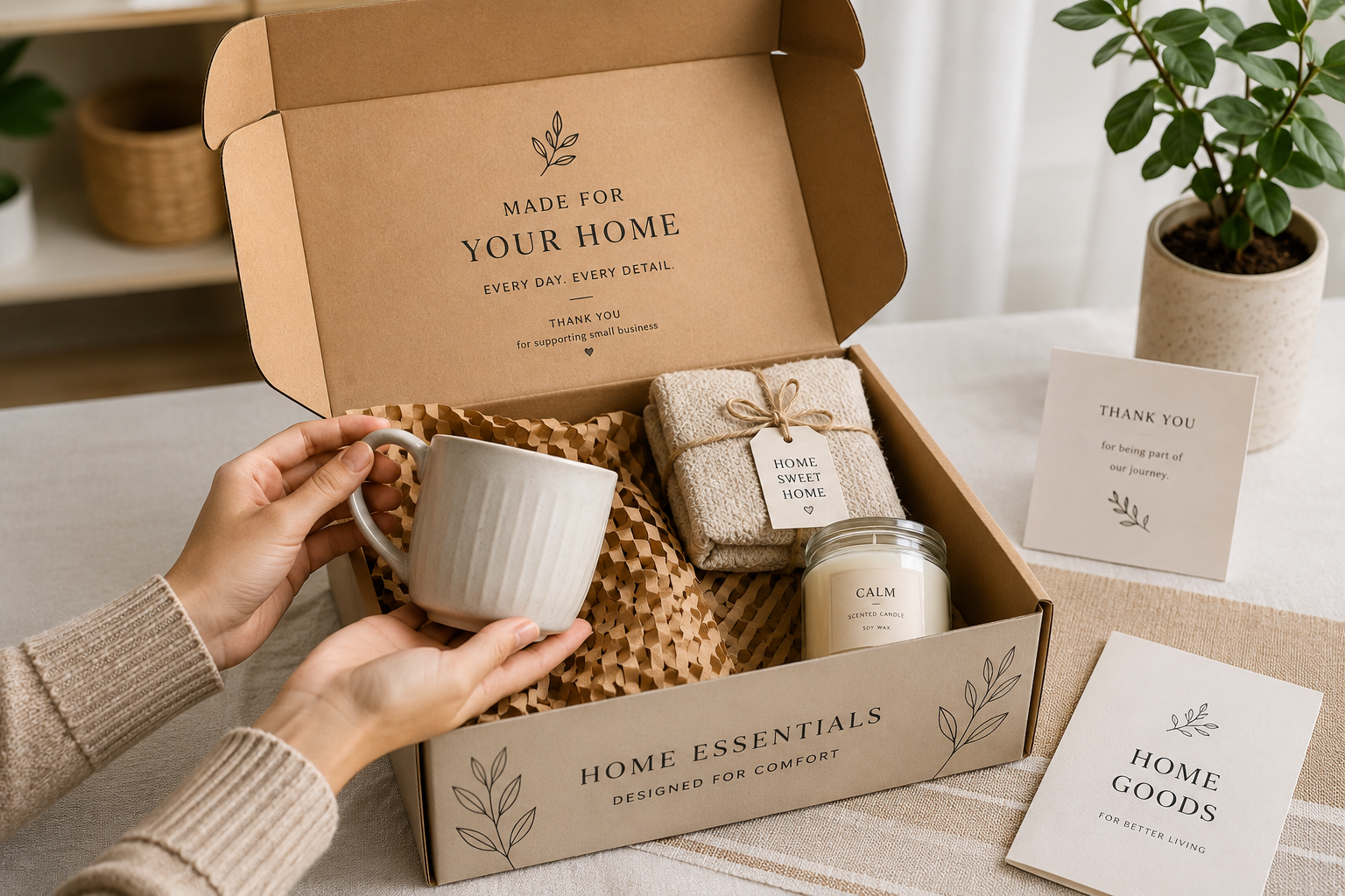 Branded home essentials gift box