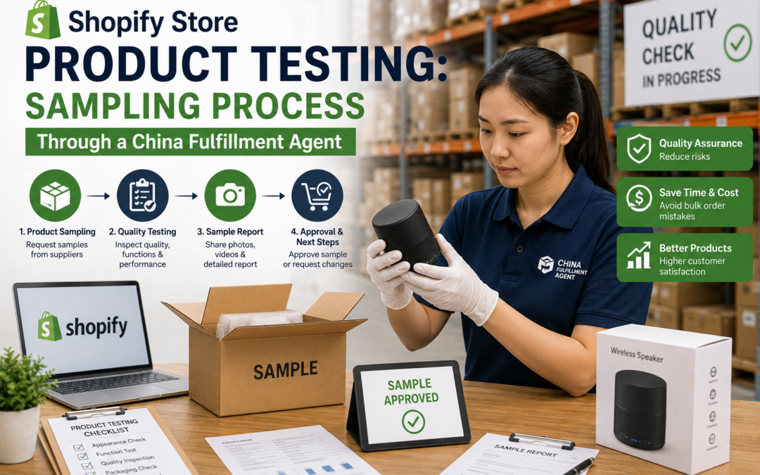 Shopify store product testing and sampling process through a China fulfillment agent