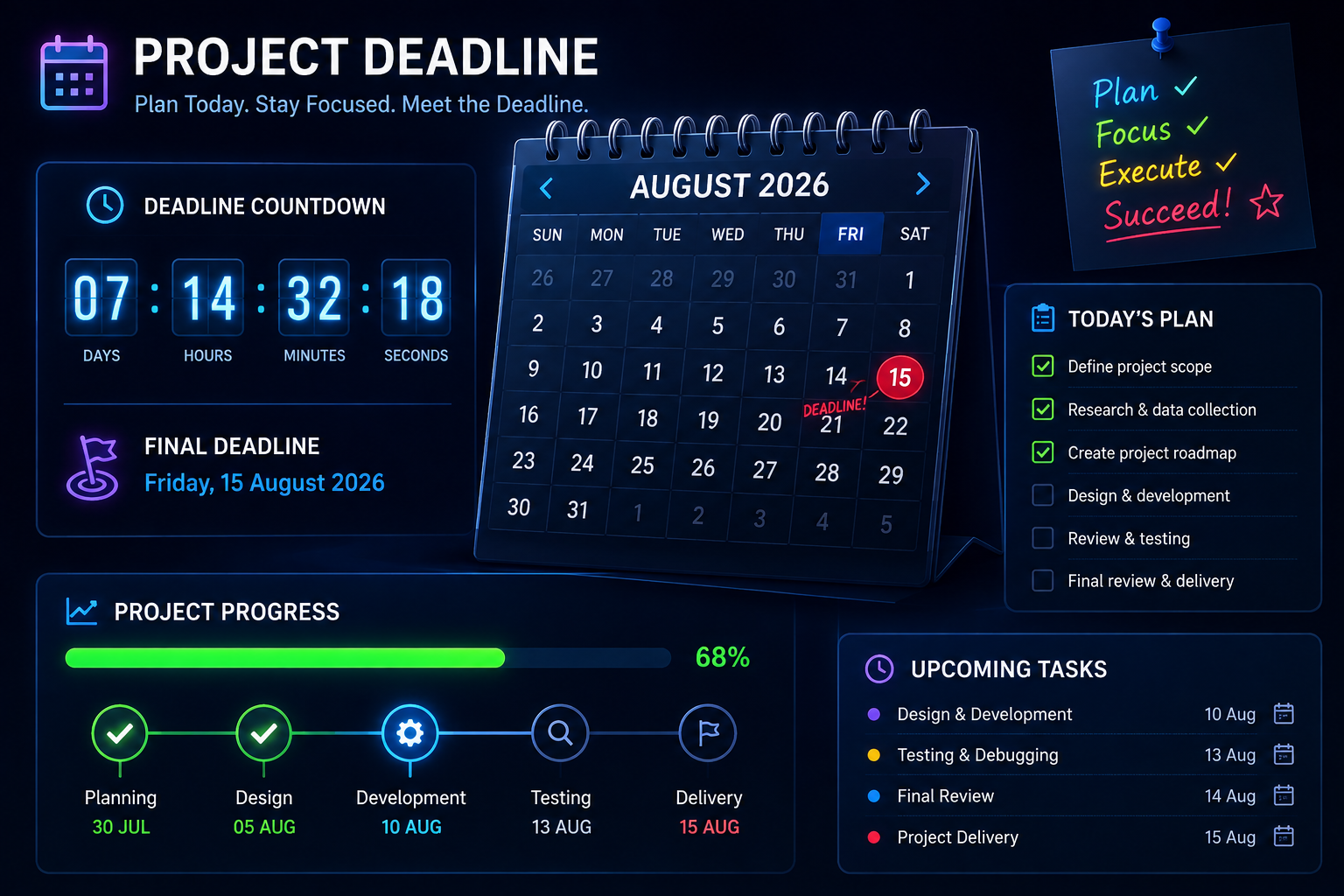 Calendar deadline countdown showing shipping schedule planning and time-sensitive order fulfillment.