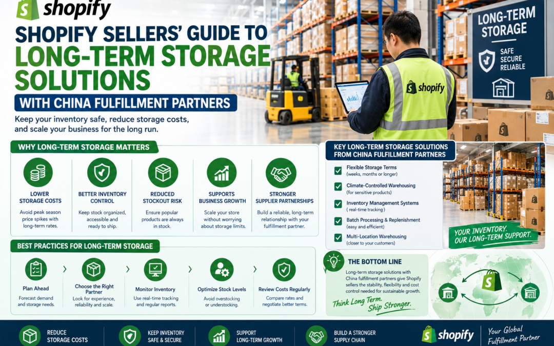 Shopify sellers using long-term storage solutions with China fulfillment partners for organized inventory management