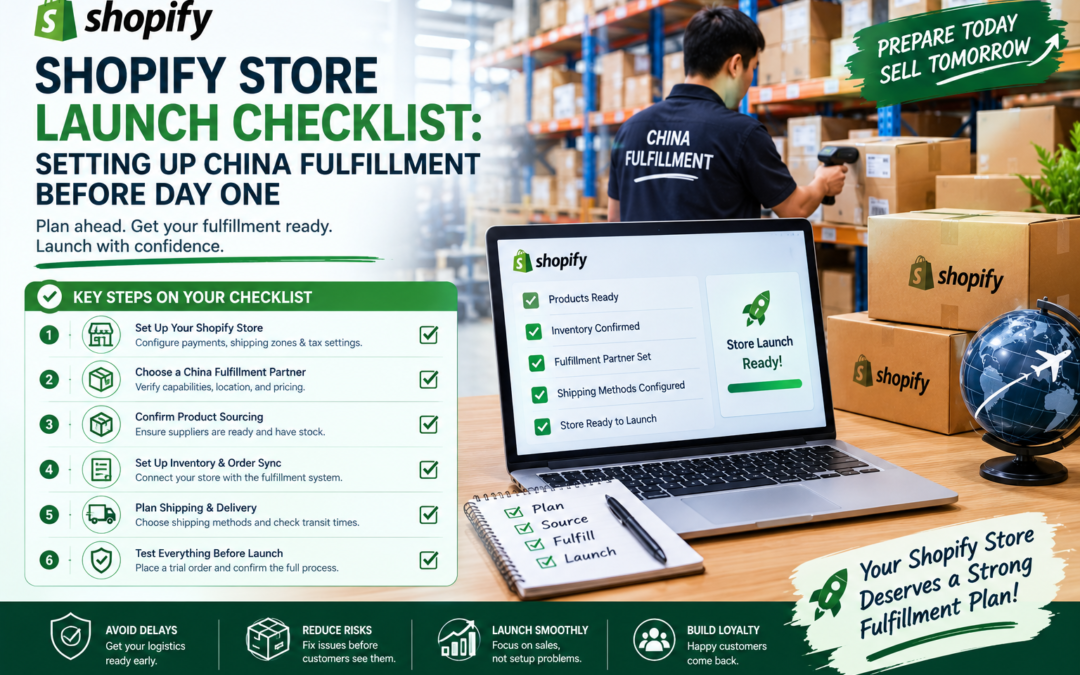 Shopify store launch checklist for setting up China fulfillment before opening day