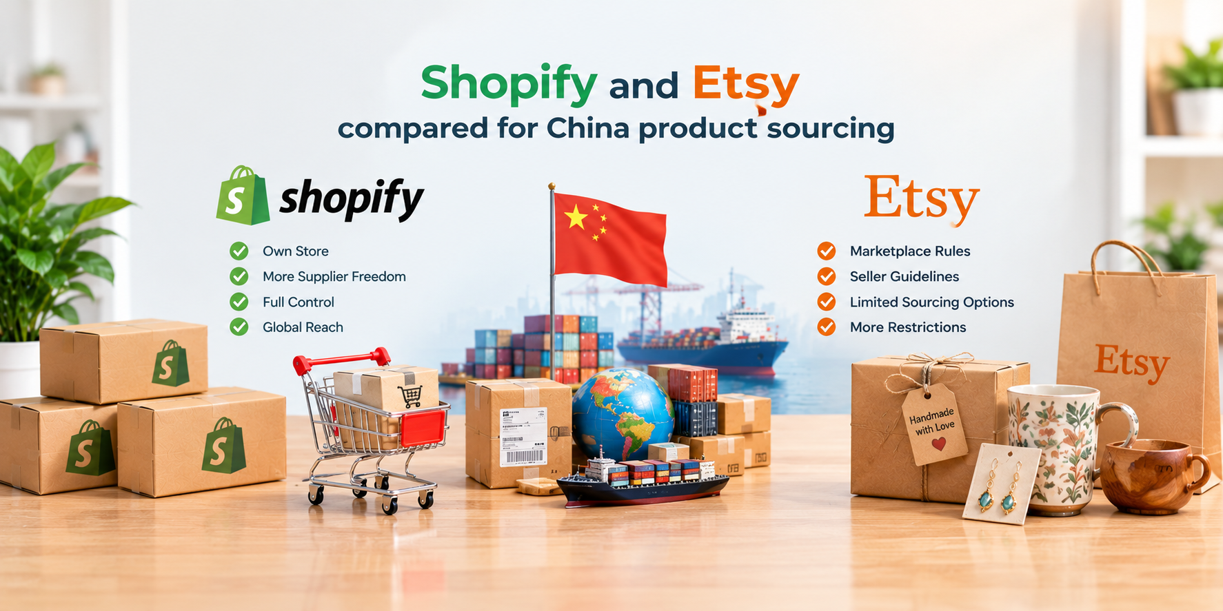 Shopify and Etsy compared for China product sourcing