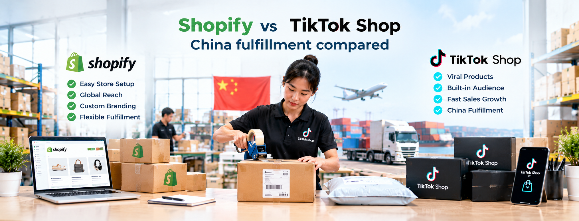 Shopify vs TikTok Shop China fulfillment compared