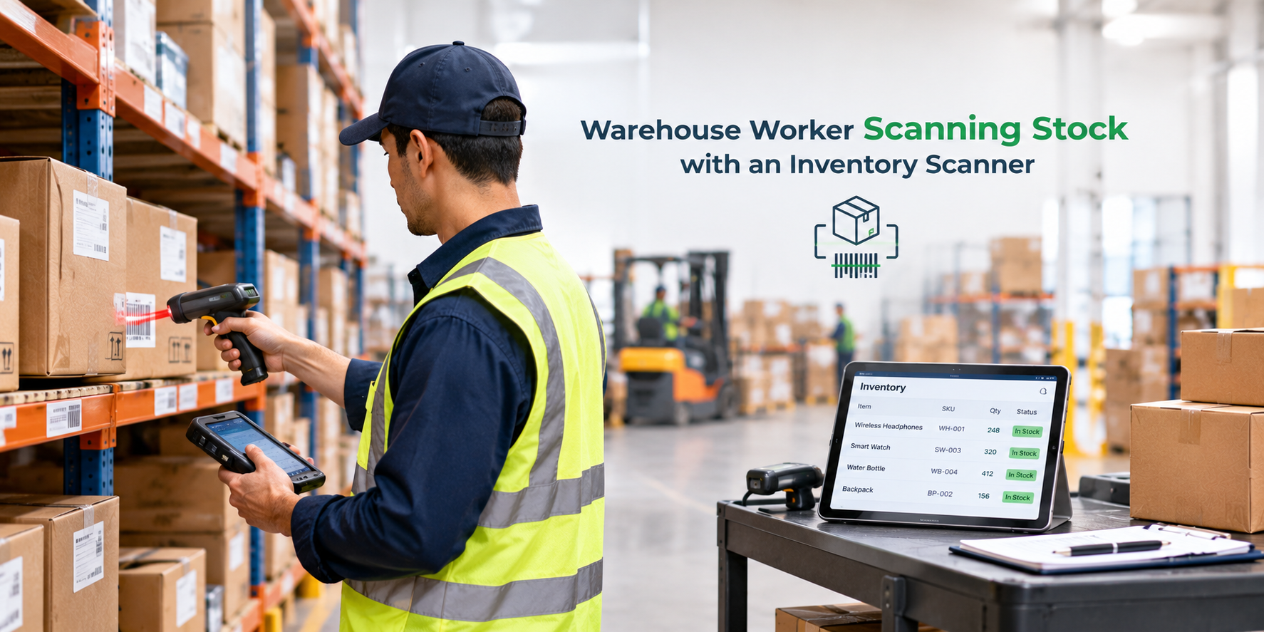 Packages being packed and labeled at an ecommerce fulfillment warehouse